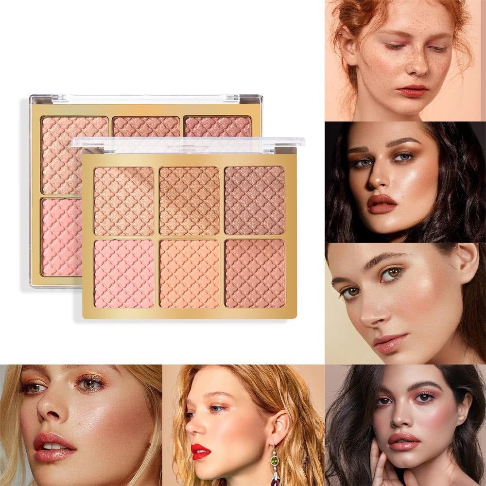 6 Color Square Face Palette (Pack of 3)