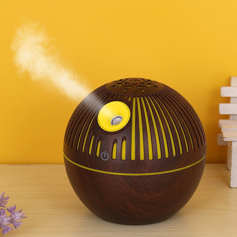 Wood Grain Humidifier Wood Grain Aroma Diffuser 7 Color Light Hollow Essential Oil